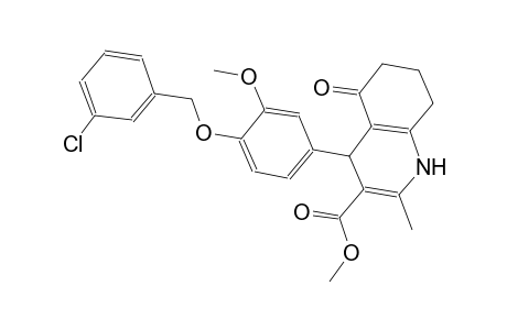 methyl 4-{4-[(3-chlorobenzyl)oxy]-3-methoxyphenyl}-2-methyl-5-oxo-1,4,5,6,7,8-hexahydro-3-quinolinecarboxylate