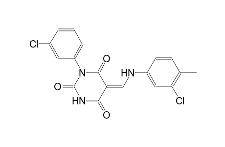 (5Z)-5-[(3-chloro-4-methylanilino)methylene]-1-(3-chlorophenyl)-2,4,6(1H,3H,5H)-pyrimidinetrione