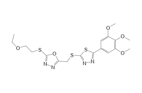 2-(3,4,5-Trimethoxyphenyl)-5-{[5-(3-ethoxyethylthio)-1,3,4-oxadiazol-2-yl]methylthio}-1,3,4-thiadiazole