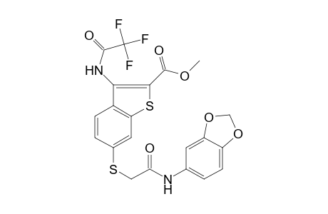 1-Benzothiophene-2-carboxylic acid, 6-[[2-(1,3-benzodioxol-5-ylamino)-2-oxoethyl]thio]-3-[(2,2,2-trifluoroacetyl)amino]-, methyl ester