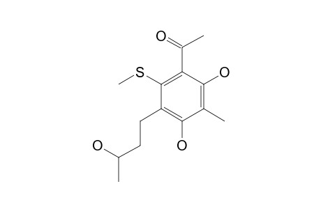 RESORTHIOMYCIN;6-ACETYL-4-(3-HYDROXYBUTYL)-2-METHYL-5-METHYLTHIORESORCINOL