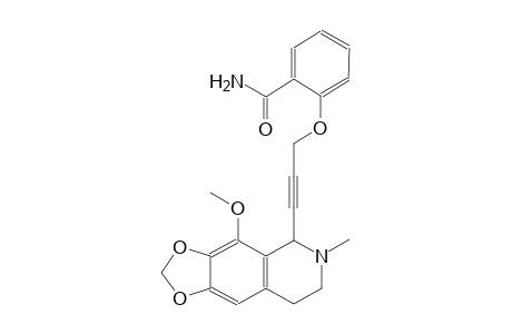 2-[3-(4-methoxy-6-methyl-7,8-dihydro-5H-[1,3]dioxolo[4,5-g]isoquinolin-5-yl)prop-2-ynoxy]benzamide