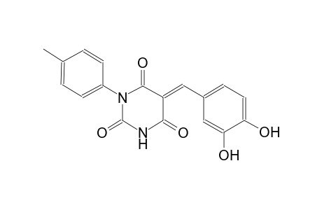 2,4,6(1H,3H,5H)-pyrimidinetrione, 5-[(3,4-dihydroxyphenyl)methylene]-1-(4-methylphenyl)-, (5E)-