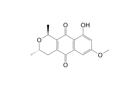 1H-Naphtho[2,3-c]pyran-5,10-dione, 3,4-dihydro-9-hydroxy-7-methoxy-1,3-dimethyl-, trans-(.+-.)-