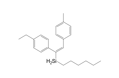 (E)-(1-(4-Ethylphenyl)-2-(p-tolyl)vinyl)(hexyl)silane