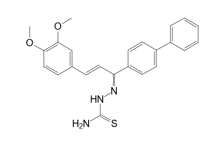 (E)-2-(1-([1,1'-biphenyl]-4-yl)-3-(3,4-dimethoxyphenyl)allylidene)hydrazine-1-carbothioamide