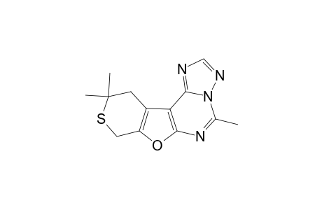 8H-Thiopyrano[4',3':4,5]furo[3,2-E]1,2,4-triazolo[1,5-c]pyrimidine, 10,11-dihydro-5,10,10-trimethyl-