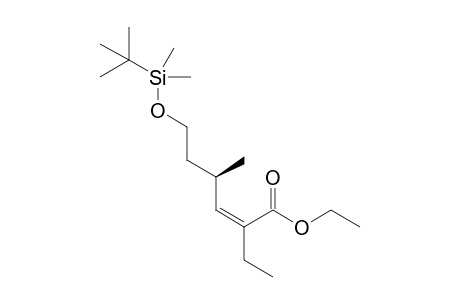 (3Z,5R)-(+)-7-tert-Butyldimethylsiloxy-3-ethoxycarbonyl-5-methylhept-3-ene
