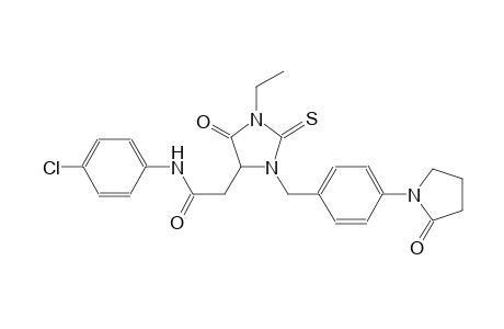 N-(4-chlorophenyl)-2-{1-ethyl-5-oxo-3-[4-(2-oxo-1-pyrrolidinyl)benzyl]-2-thioxo-4-imidazolidinyl}acetamide