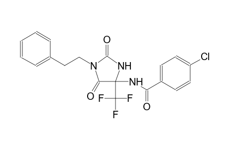 4-chloro-N-[2,5-dioxo-1-(2-phenylethyl)-4-(trifluoromethyl)-4-imidazolidinyl]benzamide
