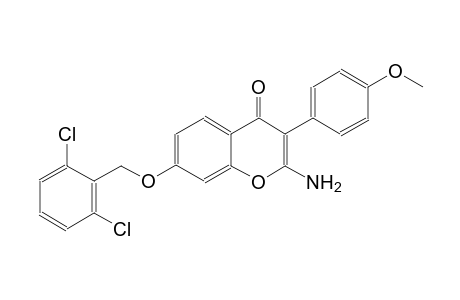 4H-1-benzopyran-4-one, 2-amino-7-[(2,6-dichlorophenyl)methoxy]-3-(4-methoxyphenyl)-