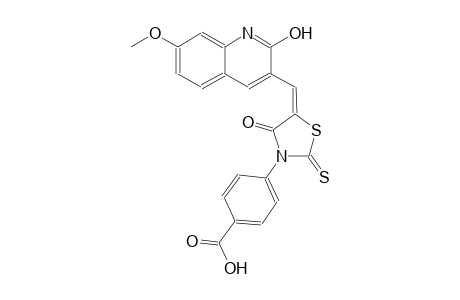 benzoic acid, 4-[(5E)-5-[(2-hydroxy-7-methoxy-3-quinolinyl)methylene]-4-oxo-2-thioxothiazolidinyl]-
