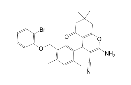 2-amino-4-{5-[(2-bromophenoxy)methyl]-2,4-dimethylphenyl}-7,7-dimethyl-5-oxo-5,6,7,8-tetrahydro-4H-chromene-3-carbonitrile