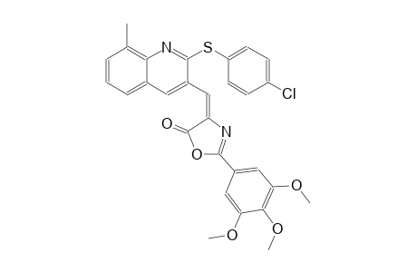 5(4H)-oxazolone, 4-[[2-[(4-chlorophenyl)thio]-8-methyl-3-quinolinyl]methylene]-2-(3,4,5-trimethoxyphenyl)-, (4E)-