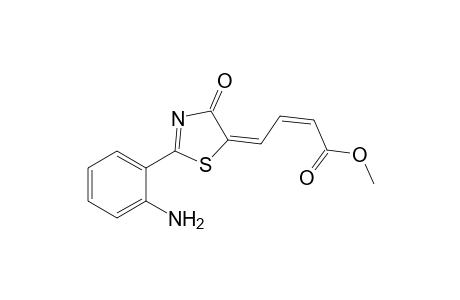 2-Butenoic acid, 4-[2-(2-aminophenyl)-4-oxo-5(4H)-thiazolylidene]-, methyl ester, (Z,E)-