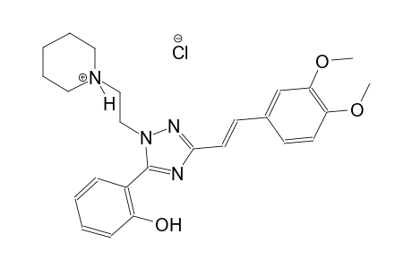 1-{2-[3-[(E)-2-(3,4-dimethoxyphenyl)ethenyl]-5-(2-hydroxyphenyl)-1H-1,2,4-triazol-1-yl]ethyl}piperidinium chloride