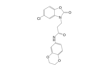 3-(5-chloro-2-oxo-1,3-benzoxazol-3(2H)-yl)-N-(2,3-dihydro-1,4-benzodioxin-6-yl)propanamide