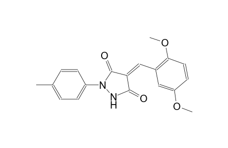 (4E)-4-(2,5-dimethoxybenzylidene)-1-(4-methylphenyl)-3,5-pyrazolidinedione