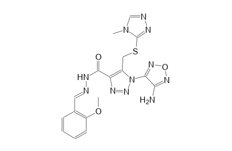 1-(4-amino-1,2,5-oxadiazol-3-yl)-N'-[(E)-(2-methoxyphenyl)methylidene]-5-{[(4-methyl-4H-1,2,4-triazol-3-yl)sulfanyl]methyl}-1H-1,2,3-triazole-4-carbohydrazide