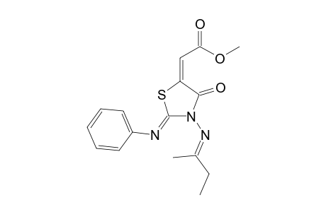 Methyl 2-{[4'-oxo-2'-(phenylimino)]-3'-[1"-(methylpropylidene)amino]-1',3'-thiazolan-5-ylidene}-acetate