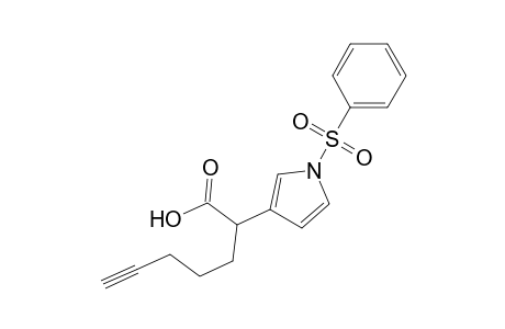 2-(1-Phenylsulfonylpyrrol-3-yl)hept-6-ynoic acid