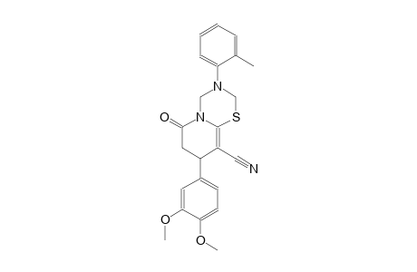 2H,6H-pyrido[2,1-b][1,3,5]thiadiazine-9-carbonitrile, 8-(3,4-dimethoxyphenyl)-3,4,7,8-tetrahydro-3-(2-methylphenyl)-6-oxo-