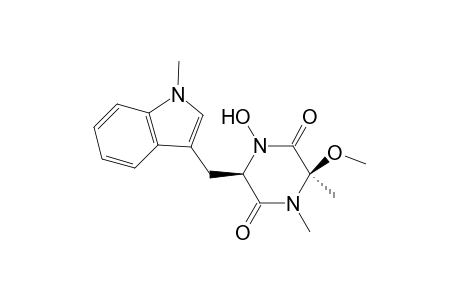 2,5-Piperazinedione, 1-hydroxy-3-methoxy-3,4-dimethyl-6-[(1-methyl-1H-indol-3-yl)methyl]-, trans-(.+-.)-