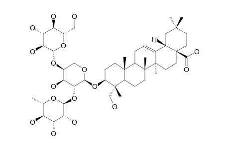 PULSATILLA-SAPONIN-D;3-O-[[BETA-D-GLUCOPYRANOSYL-(1->4)-[ALPHA-L-RHAMNOPYRANOSYL-(1->2)]-ALPHA-L-ARABINOPYRANOSYL]-HEDERAGENIN