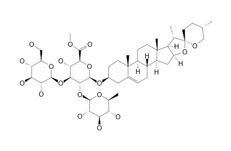 DIOSGENIN-3-O-ALPHA-L-RHAMNOPYRANOSYL-(1->2)-[BETA-D-GLUCOPYRANOSYL-(1->3)]-6-O-METHYL-BETA-D-GLUCURONOPYRANOSID