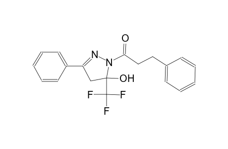 3-phenyl-1-(3-phenylpropanoyl)-5-(trifluoromethyl)-4,5-dihydro-1H-pyrazol-5-ol