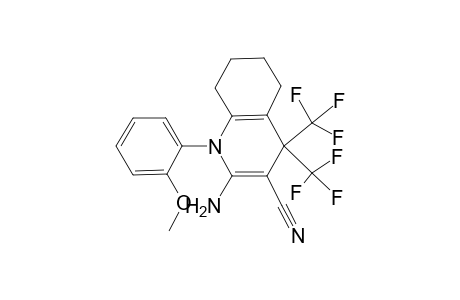 2-Amino-1-(2-methoxyphenyl)-4,4-bis(trifluoromethyl)-1,4,5,6,7,8-hexahydro-3-quinolinecarbonitrile