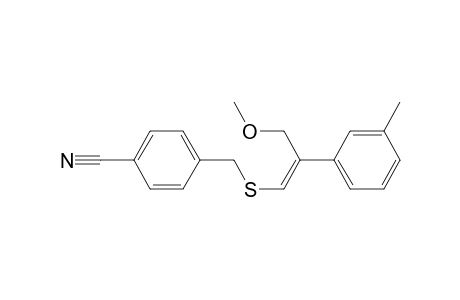 4-[[(Z)-3-methoxy-2-(3-methylphenyl)prop-1-enyl]sulfanylmethyl]benzenecarbonitrile