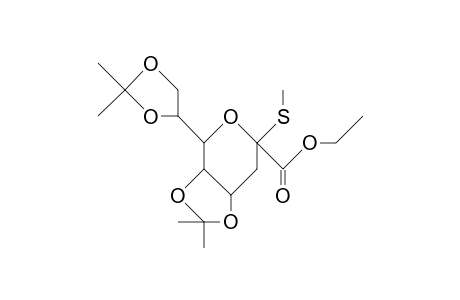 (Methyl 3-deoxy-4,5:7,8-di-O-isopropylidene-2-thio-B-D-manno-octulopyranosid)onic acid, ehtyl ester