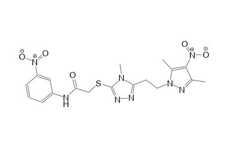 2-({5-[2-(3,5-dimethyl-4-nitro-1H-pyrazol-1-yl)ethyl]-4-methyl-4H-1,2,4-triazol-3-yl}sulfanyl)-N-(3-nitrophenyl)acetamide