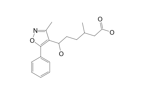 (+/-)-3-METHYL-6-(3-METHYL-5-PHENYLISOXAZOL-4-YL)-6-HYDROXYHEXANOIC-ACID;DIASTEREOMER-#1