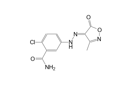 2-chloro-5-[(2E)-2-(3-methyl-5-oxo-4(5H)-isoxazolylidene)hydrazino]benzamide