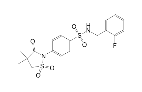 benzenesulfonamide, 4-(4,4-dimethyl-1,1-dioxido-3-oxo-2-isothiazolidinyl)-N-[(2-fluorophenyl)methyl]-