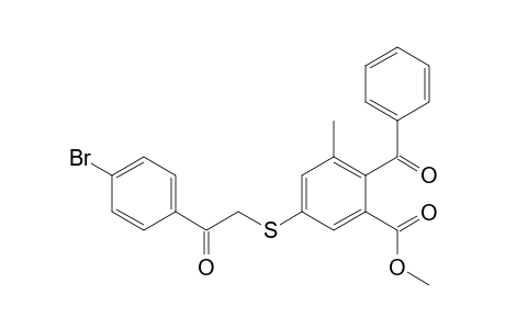 2-Benzoyl-5-[[2-(4-bromophenyl)-2-keto-ethyl]thio]-3-methyl-benzoic acid methyl ester