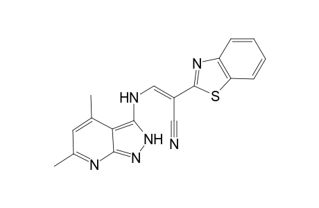 (E)-3-(4,6-Dimethyl-2H-pyrazolo[3,4-b]pyridin-3-ylamino)-2-(benzo[d]thiazol-2-yl) acrylonitrile