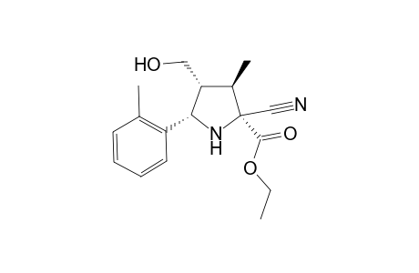 Ethyl (2S,3R,4R,5S)-2-cyano-4-hydroxymethyl-3-methyl-5-(o-tolyl)pyrrolidine-2-carboxylate