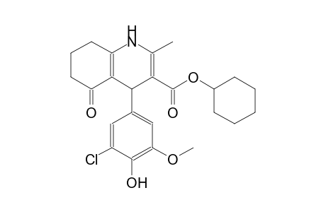 cyclohexyl 4-(3-chloro-4-hydroxy-5-methoxyphenyl)-2-methyl-5-oxo-1,4,5,6,7,8-hexahydro-3-quinolinecarboxylate