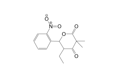 2H-pyran-2,4(3H)-dione, 5-ethyldihydro-3,3-dimethyl-6-(2-nitrophenyl)-