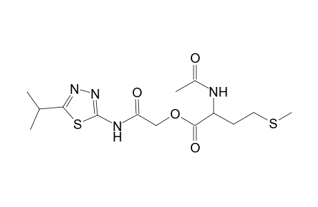 Butyric acid, 2-acetylamino-4-methylsulfanyl-, (5-isopropyl-[1,3,4]thiadiazol-2-ylcarbamoyl)methyl ester