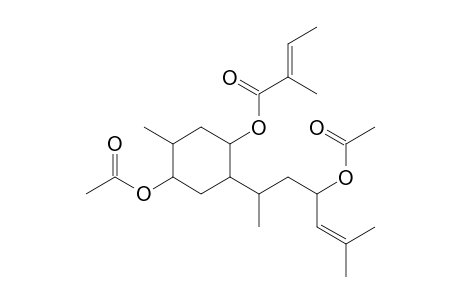 4-(Acetyloxy)-2-[3'-(acetyloxy)-1',5'-dimethylhex-4'-enyl]-5-methylcyclohexyl 2-methylbut-2-enoate