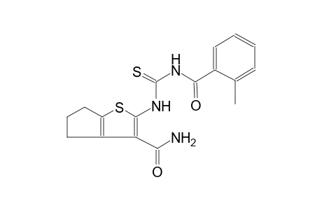 4H-cyclopenta[b]thiophene-3-carboxamide, 5,6-dihydro-2-[[[(2-methylbenzoyl)amino]carbonothioyl]amino]-