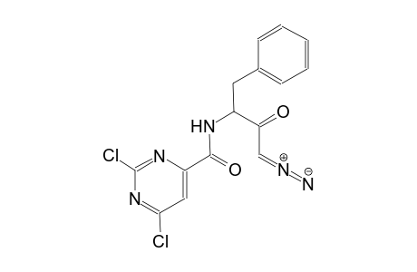 N-(1-benzyl-3-diazo-2-oxopropyl)-2,6-dichloro-4-pyrimidinecarboxamide