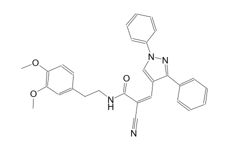 (2Z)-2-cyano-N-[2-(3,4-dimethoxyphenyl)ethyl]-3-(1,3-diphenyl-1H-pyrazol-4-yl)-2-propenamide