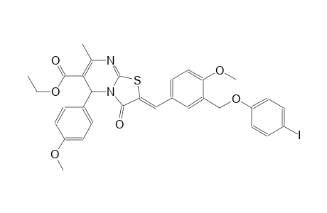 ethyl (2Z)-2-{3-[(4-iodophenoxy)methyl]-4-methoxybenzylidene}-5-(4-methoxyphenyl)-7-methyl-3-oxo-2,3-dihydro-5H-[1,3]thiazolo[3,2-a]pyrimidine-6-carboxylate