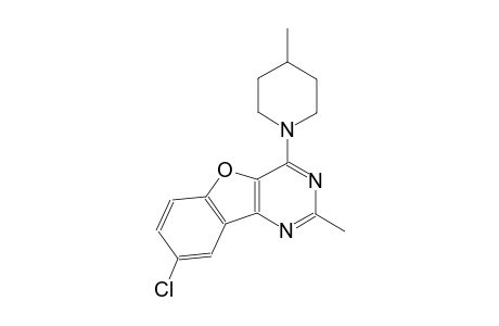 8-chloro-2-methyl-4-(4-methyl-1-piperidinyl)[1]benzofuro[3,2-d]pyrimidine