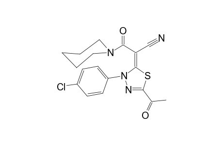 2-[5'-Acetyl-3'-(p-chlorophenyl)-1',3',4'-thiadiazol-2'(3H)-ylidene]-3-oxo-3-(piperidin-1"-yl)-propane-1-nitrile